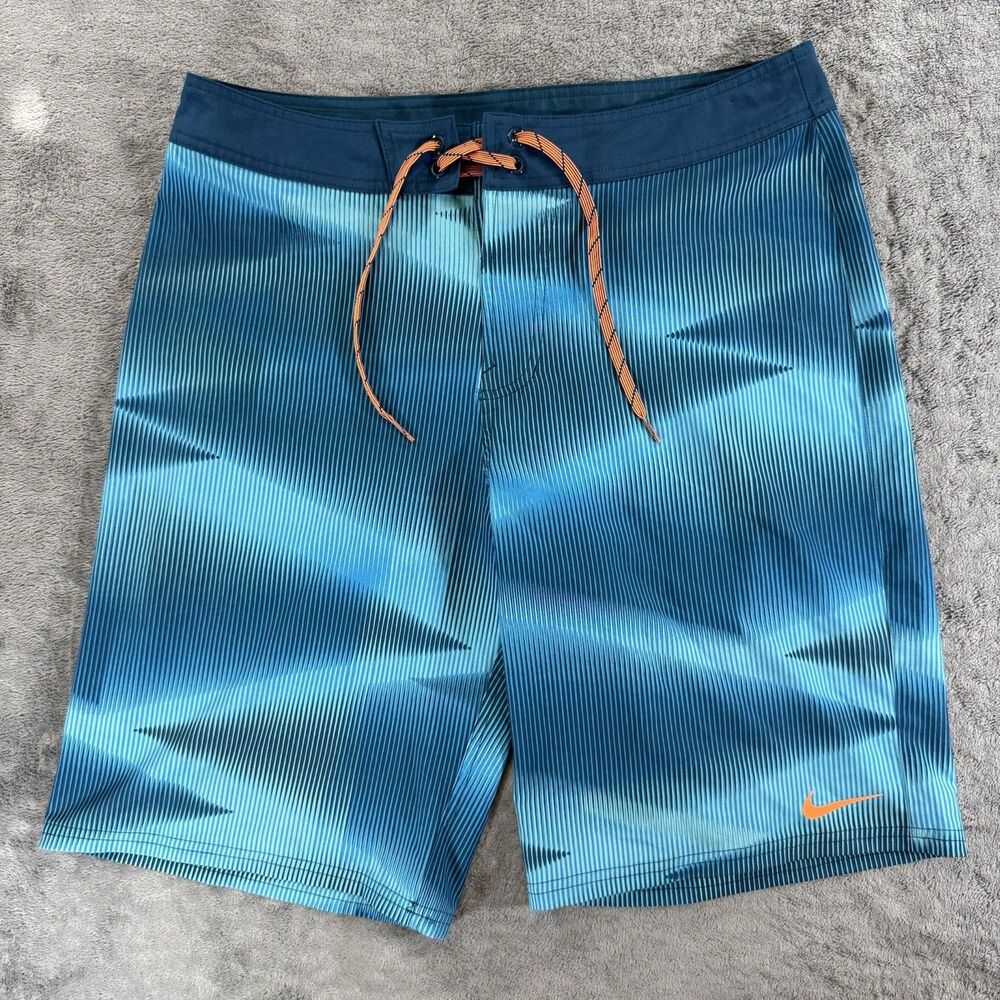 Nike Vapor Board Shorts Mens 32 Medium Blue Stretch Unlined Swim Trunks NESS7459